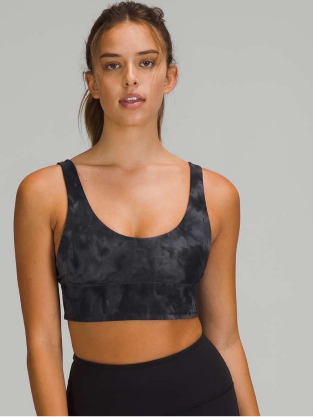 lululemon athletica Black Charcoal Tie-Dye Reversible Scoop Sports Bra
